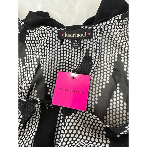 Womens Size Medium Heartsoul Black White Chevron Print Sleeveless Top - Picture 8 of 10